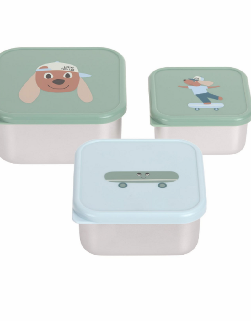 Laessig Snackdoosje RVS 3 stuks Tiny Team Dog