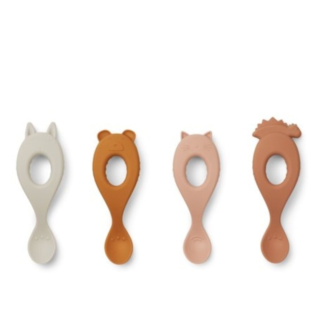 Liewood Liva silicone spoon 4-pack rose mix
