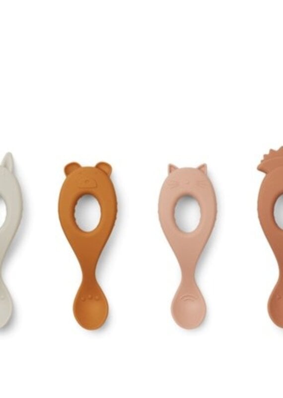 Liewood Liva silicone spoon 4-pack rose mix