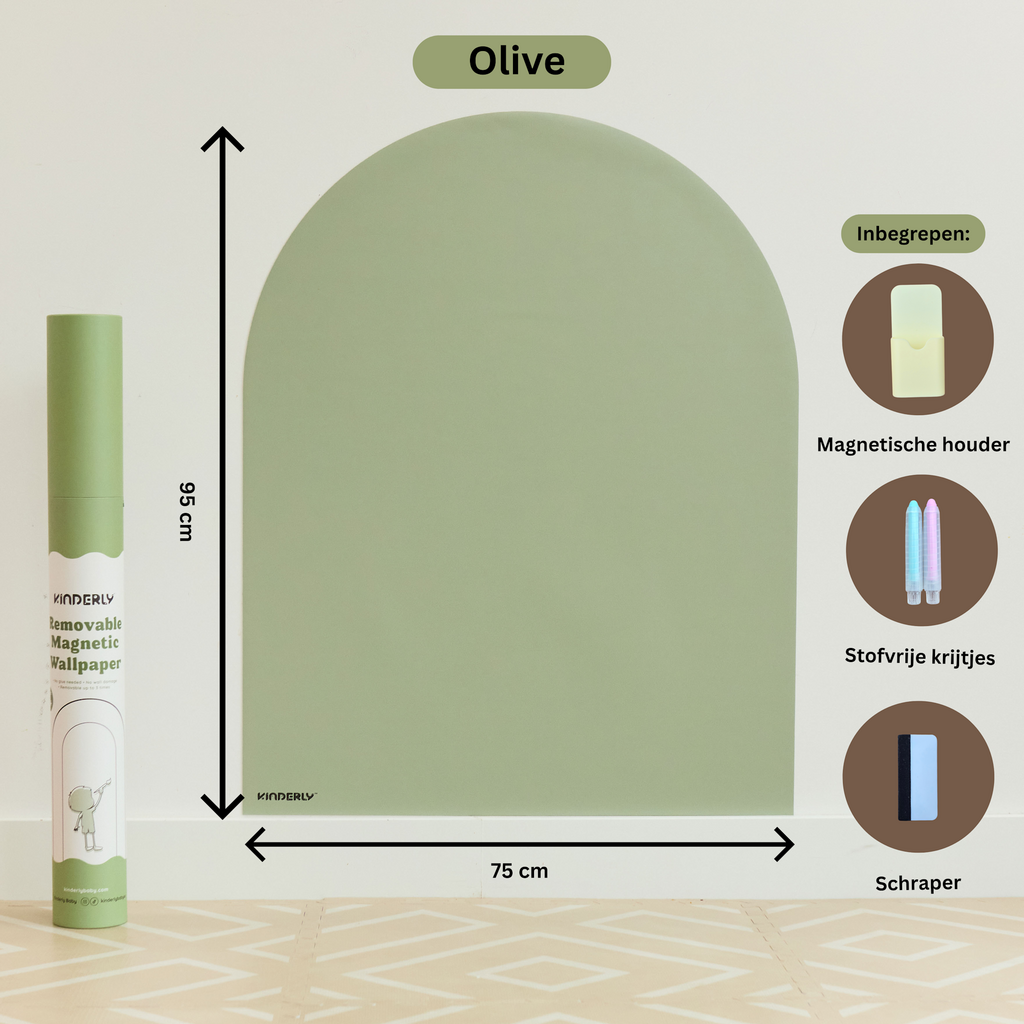 Kinderly Kinderly Verplaatsbare Magnetische Muursticker Olive