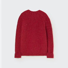 Cozmo Tweed Tricot Mock Neck Sweater Red Velvet-Tweed Tricot