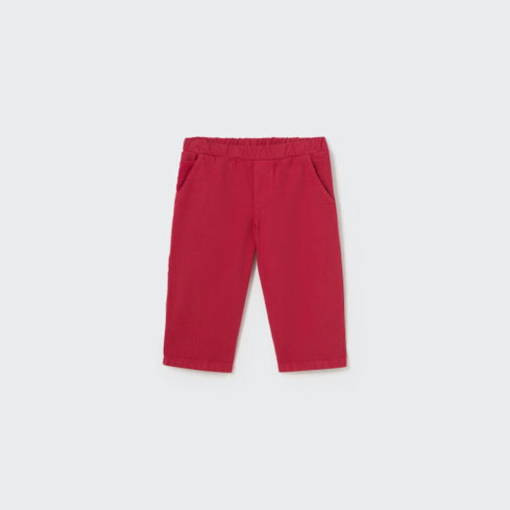 Cozmo Smooth Cotton Twill Pockets Baby Pants Red Velvet-Smooth Cotton Twill