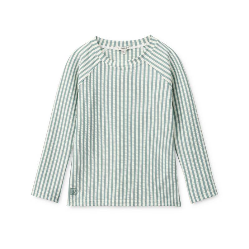Liewood Noah Seersucker Longsleeve Swim Tee Peppermint / Sandy ss26