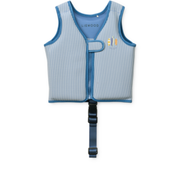 Liewood Dove Seersucker Swim Vest Y/D stripe Riverside / Creme de la creme ss26