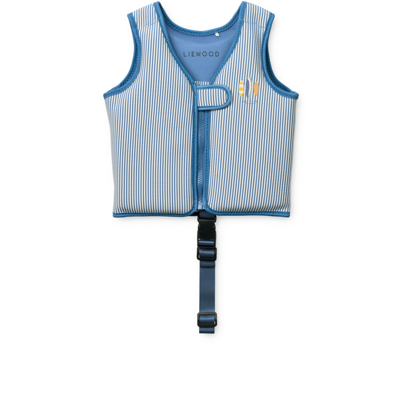 Liewood Dove Seersucker Swim Vest Y/D stripe Riverside / Creme de la creme ss26