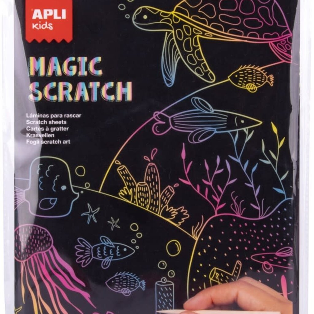 Apli Magische Krasblok (10 kaarten, 5 pennen)