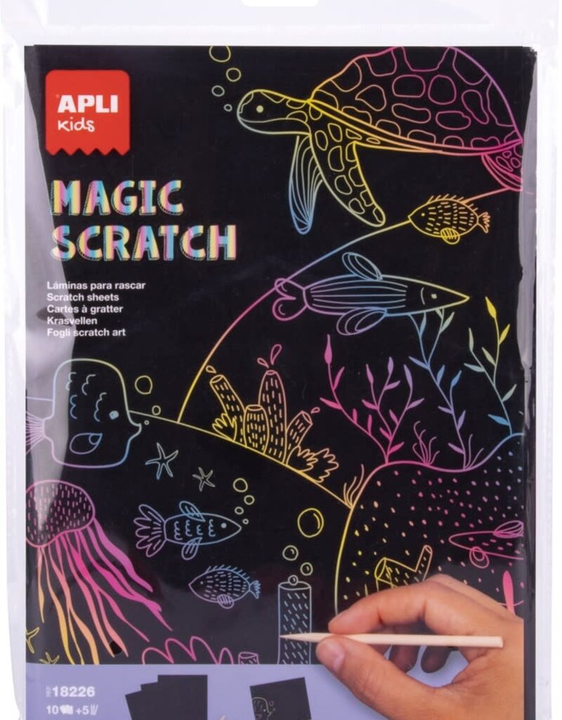 Apli Magische Krasblok (10 kaarten, 5 pennen)