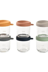 Beaba Set van 6 glazen bewaarpotjes 250 ml (Sunrise color mix)