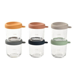 Beaba Set van 6 glazen bewaarpotjes 250 ml (Sunrise color mix)