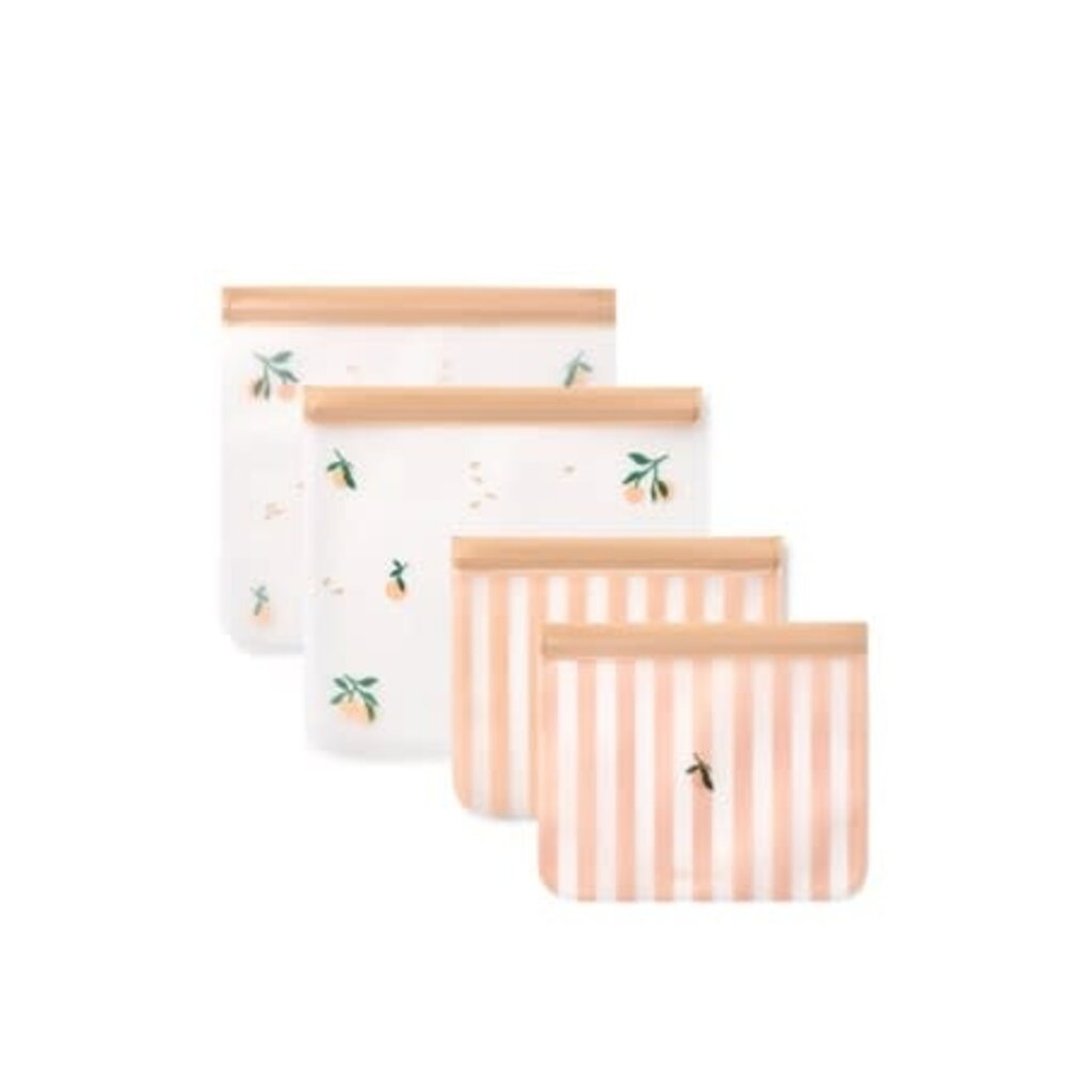 Liewood Rebus Reusable Food Bags 4-Pack - 1232 Peach / Sea shell