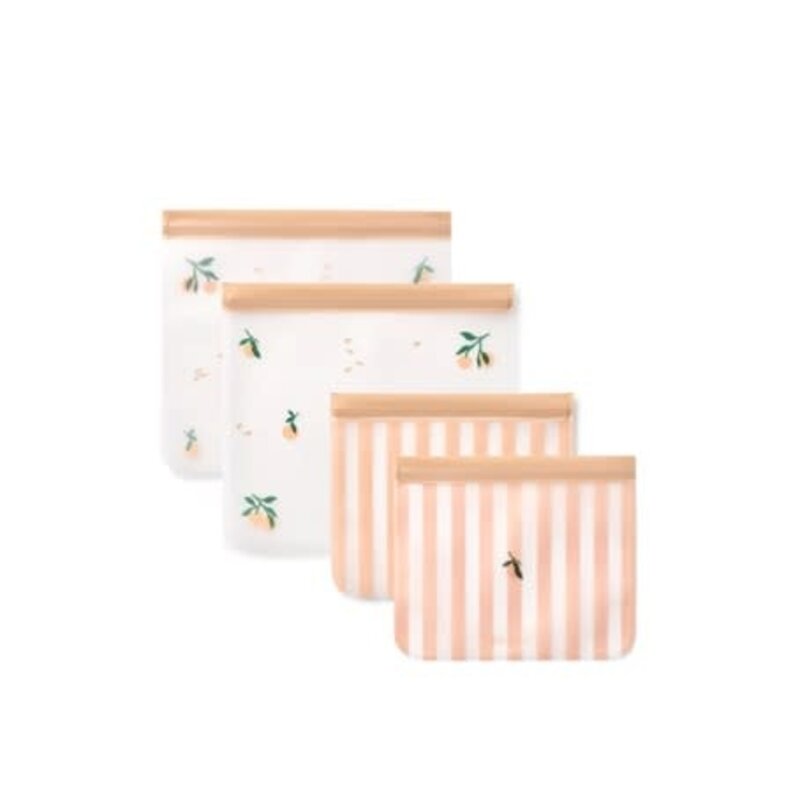 Liewood Rebus Reusable Food Bags 4-Pack - 1232 Peach / Sea shell
