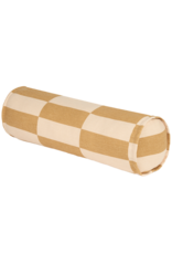 Nobodinoz Cylinder cushion Vibes mustard and sand tiles