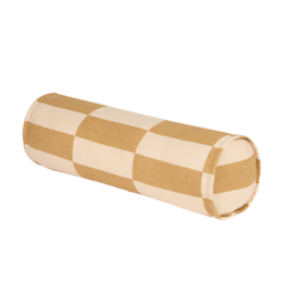 Nobodinoz Cylinder cushion Vibes mustard and sand tiles