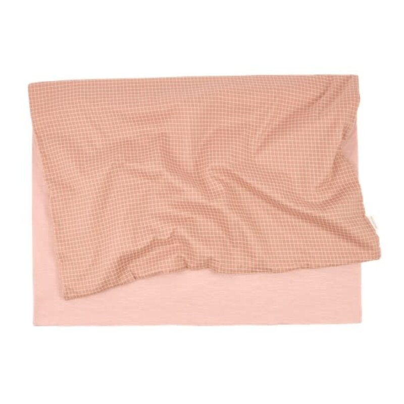 Nobodinoz Extra soft new born blanket Stories Limited edition Blush Lemon Grid