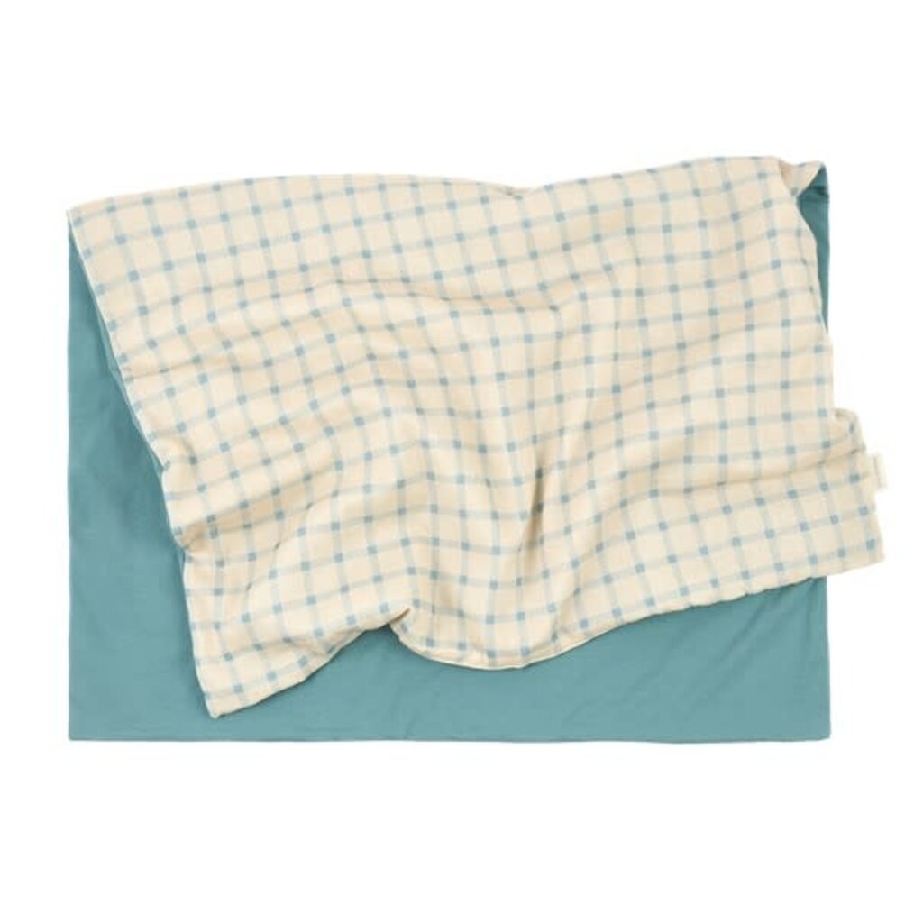 Nobodinoz Extra soft new born blanket Stories Limited edition Vanilla Blue Squares