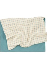 Nobodinoz Extra soft new born blanket Stories Limited edition Vanilla Blue Squares