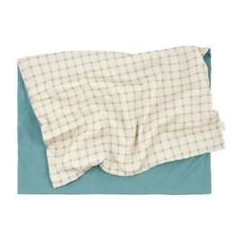 Nobodinoz Extra soft new born blanket Stories Limited edition Vanilla Blue Squares