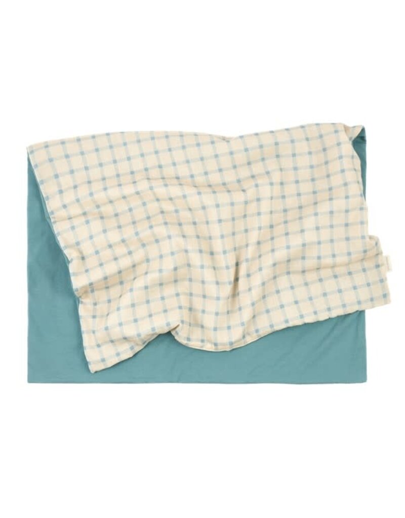 Nobodinoz Extra soft new born blanket Stories Limited edition Vanilla Blue Squares