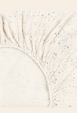 Nobodinoz Baby fitted sheet in washed double muslin wabi-sabi blue milky way
