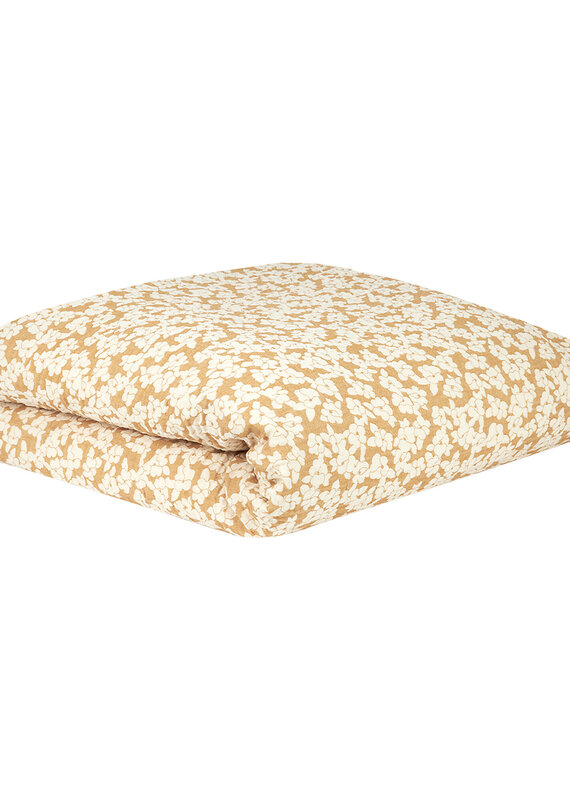 Nobodinoz Single duvet cover in washed double muslin Wabi-Sabi Golden Brown Sakura