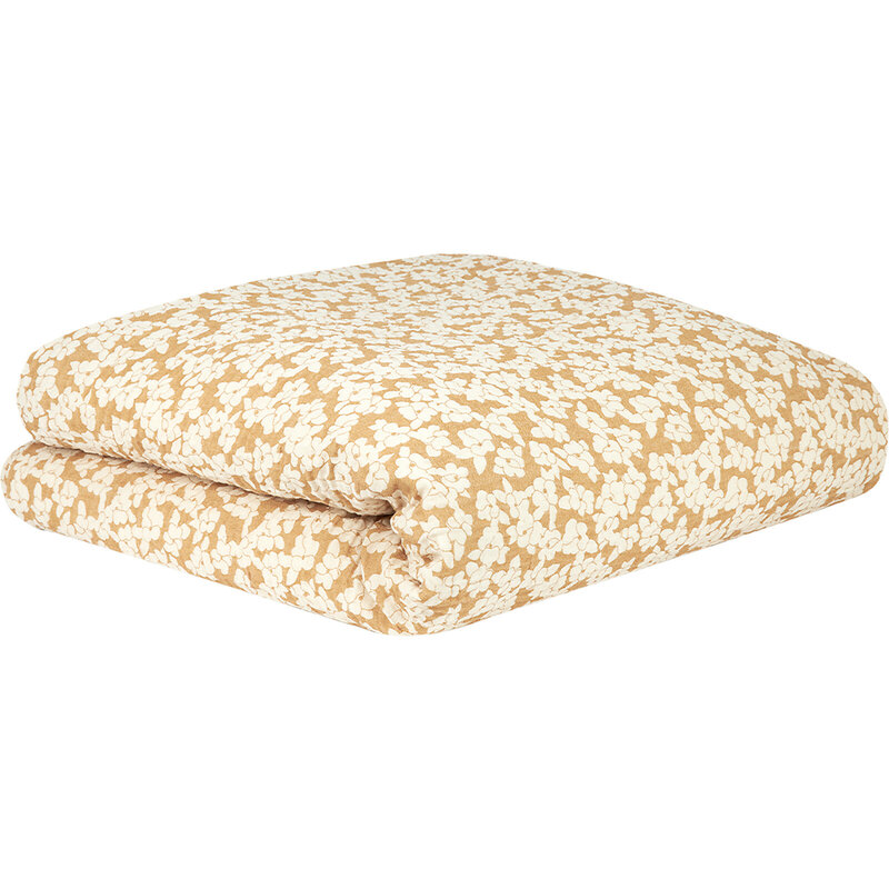 Nobodinoz Single duvet cover in washed double muslin Wabi-Sabi Golden Brown Sakura