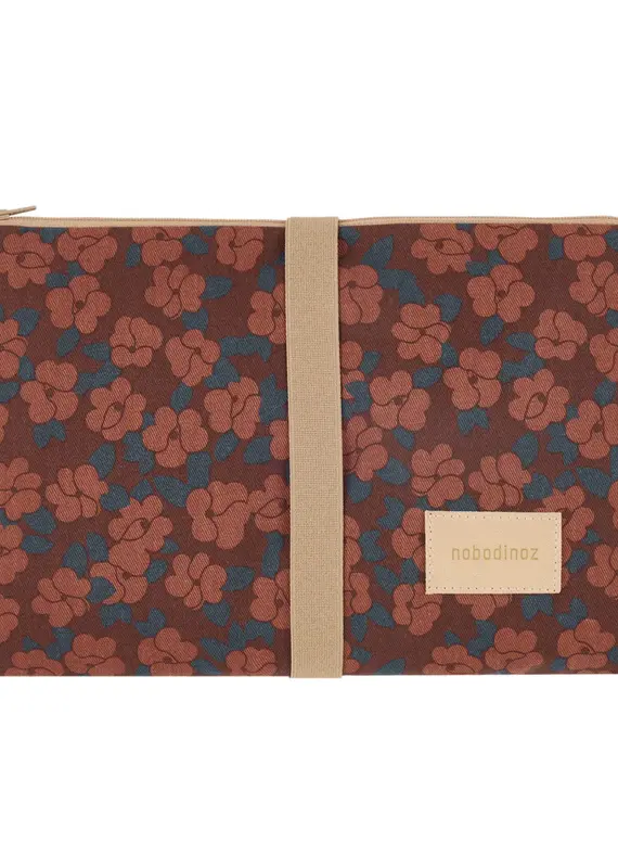 Nobodinoz Hyde Park Waterproof Changing Pad 50X70 Maroon Poppies