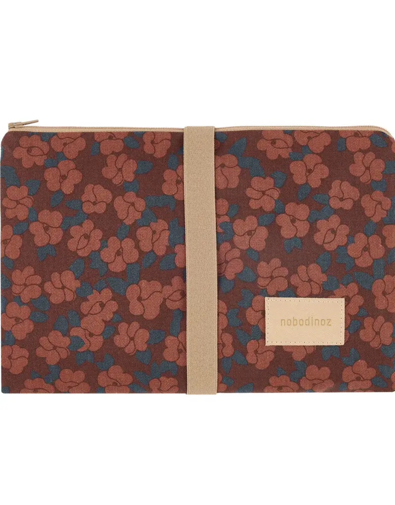Nobodinoz Hyde Park Waterproof Changing Pad 50X70 Maroon Poppies