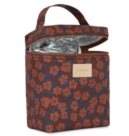Nobodinoz Hyde Park Insulated Bb Bottle_Lunch Bag 18X23X10 Maroon Poppies
