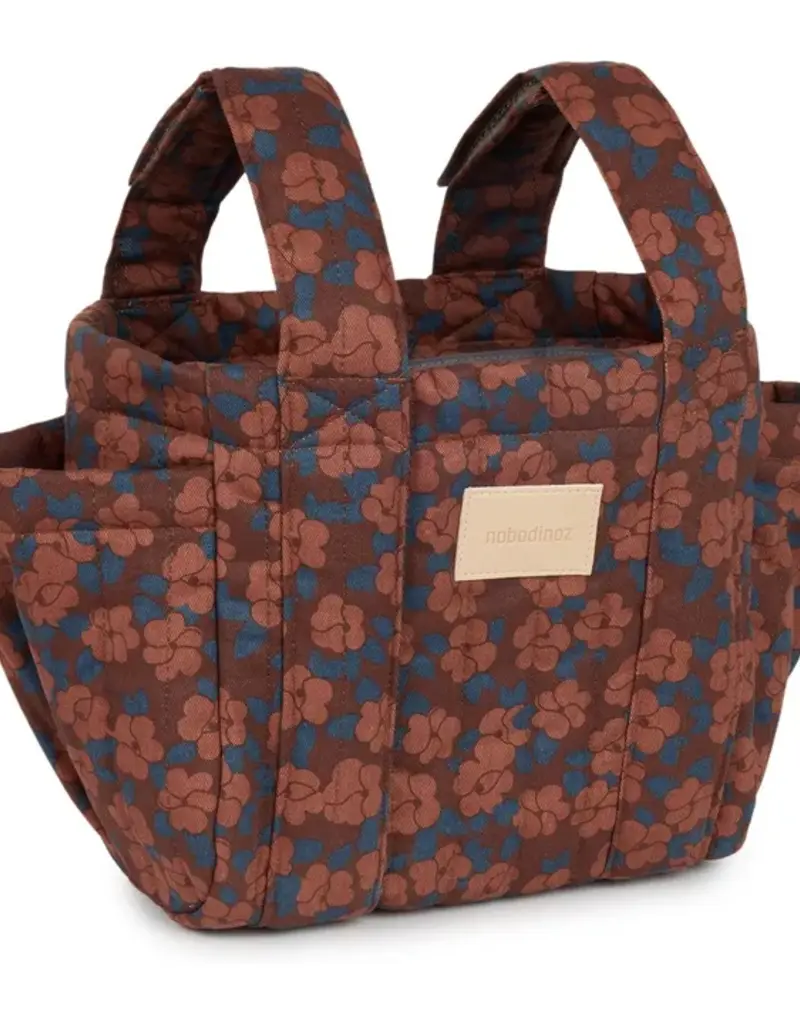 Nobodinoz Hyde Park Stroller Organizer 42X22X12 Maroon Poppies