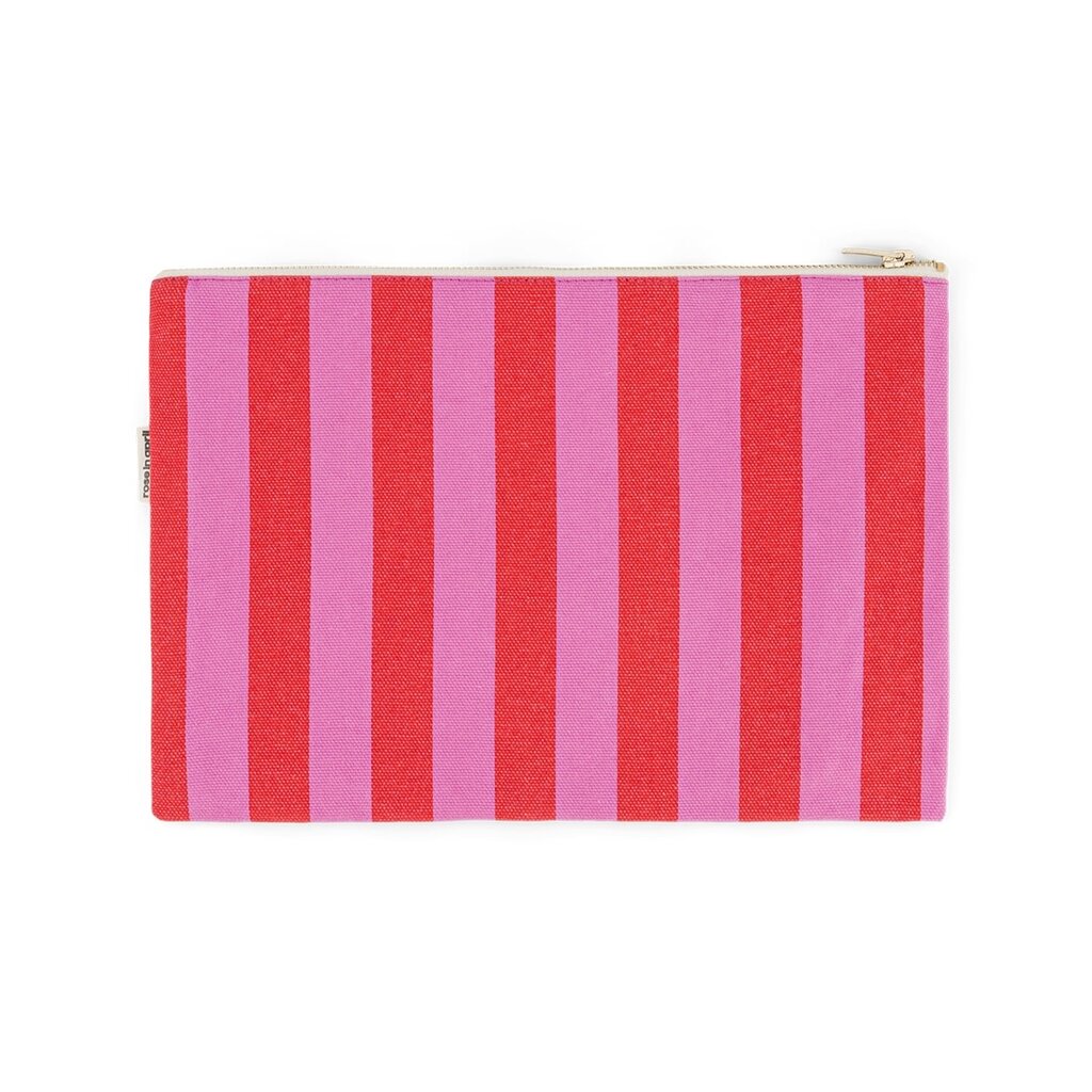 Pochette Lili rayure Orchidée / Tomato