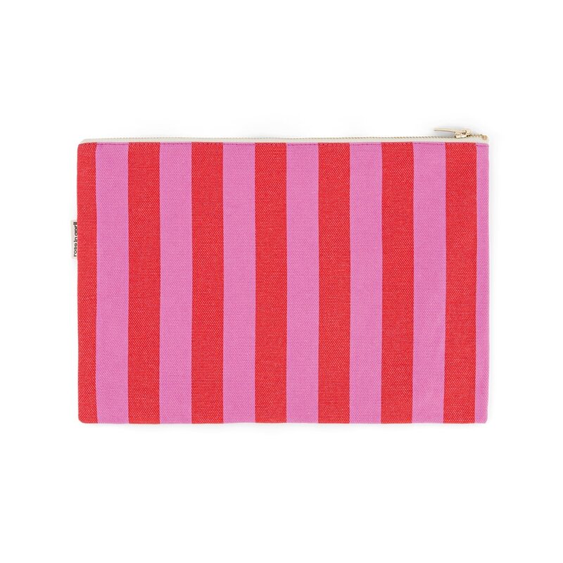 Pochette Lili rayure Orchidée / Tomato