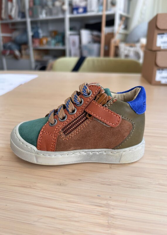 Falcotto Schoenen Patiula 2 Zip Suede/Nappa Spazz. Green Bottle-Brown 20