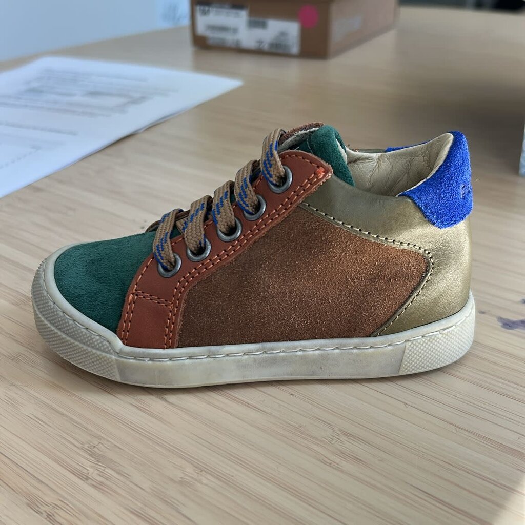 Falcotto Schoenen Patiula 2 Zip Suede/Nappa Spazz. Green Bottle-Brown 22