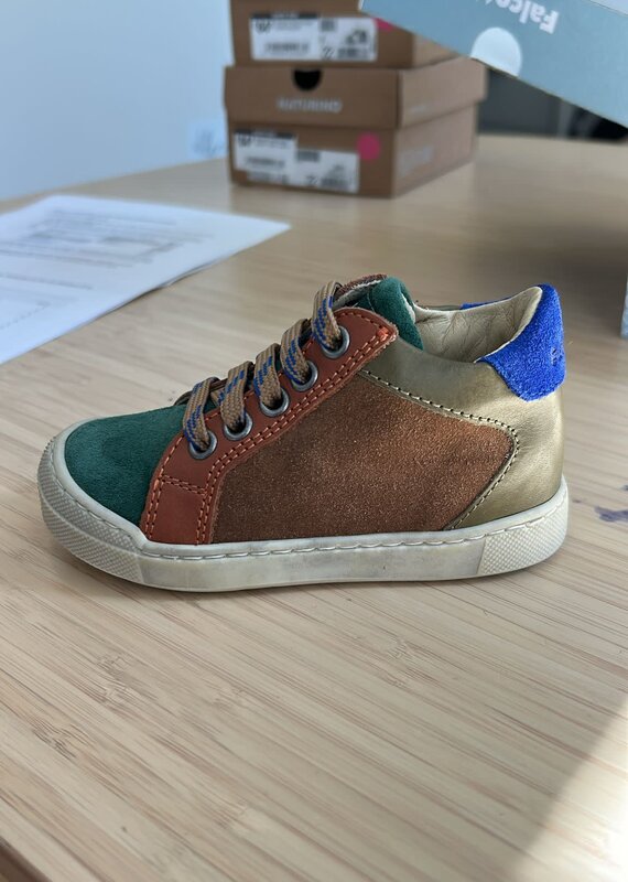 Falcotto Schoenen Patiula 2 Zip Suede/Nappa Spazz. Green Bottle-Brown 22