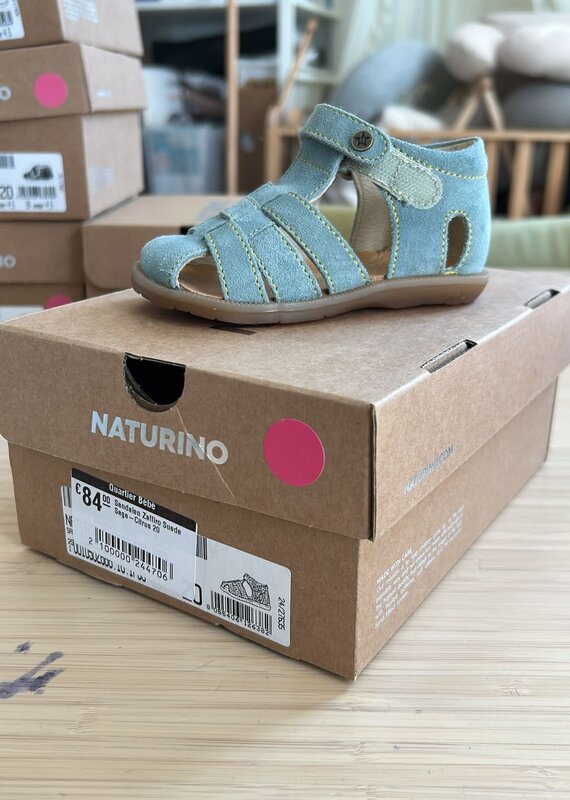 Naturino Sandalen Zaffiro Suede Sage-Citrus 25