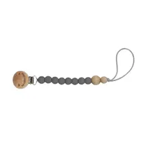 The Cotton Cloud Round Pacifier Holder Light Grey