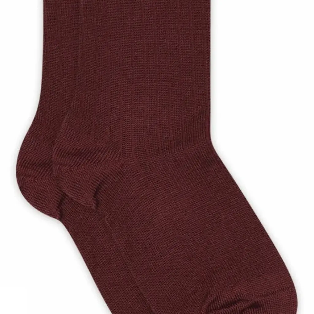 mp Denmark Wool rib socks 718 Wine Red