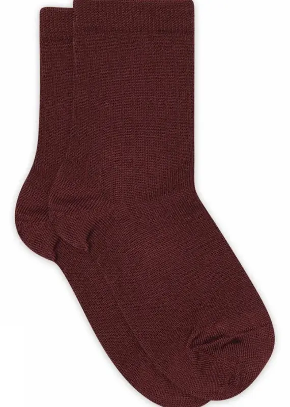 mp Denmark Wool rib socks 718 Wine Red