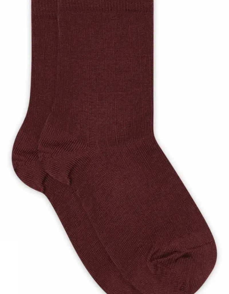 mp Denmark Wool rib socks 718 Wine Red