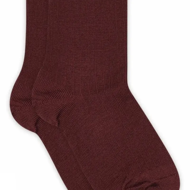 mp Denmark Wool rib socks 718 Wine Red