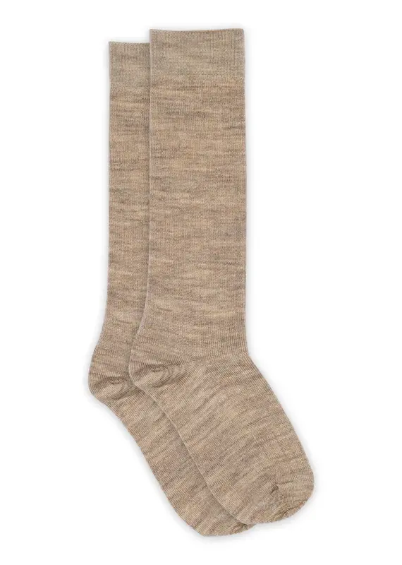 mp Denmark Wool rib knee socks 69017 Light Brown Melange