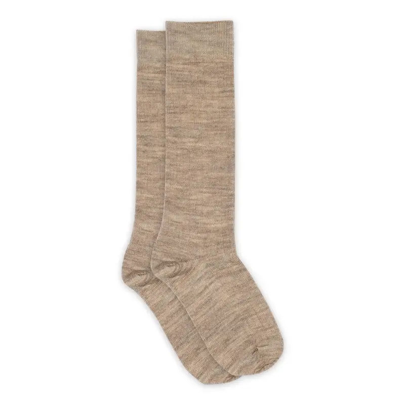 mp Denmark Wool rib knee socks 69017 Light Brown Melange