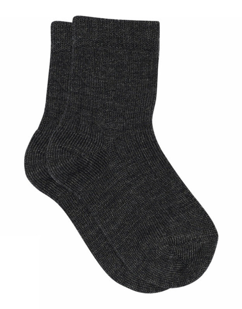 mp Denmark Wool rib socks 718 Dark Grey Melange