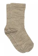 mp Denmark Wool rib socks 718 Light Brown Melange
