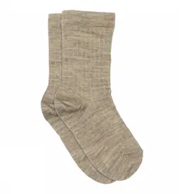 mp Denmark Wool rib baby socks 589 Light Brown Melange