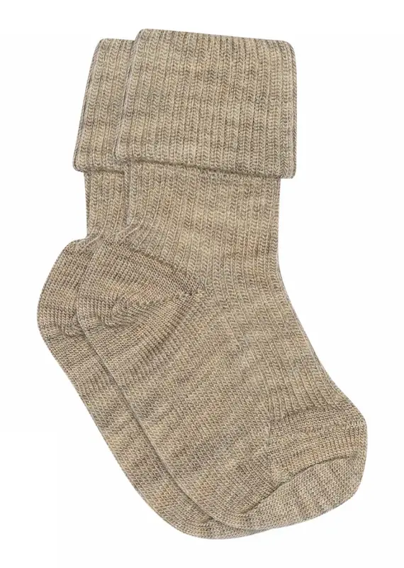 mp Denmark Wool rib baby socks 589 Brown Melange