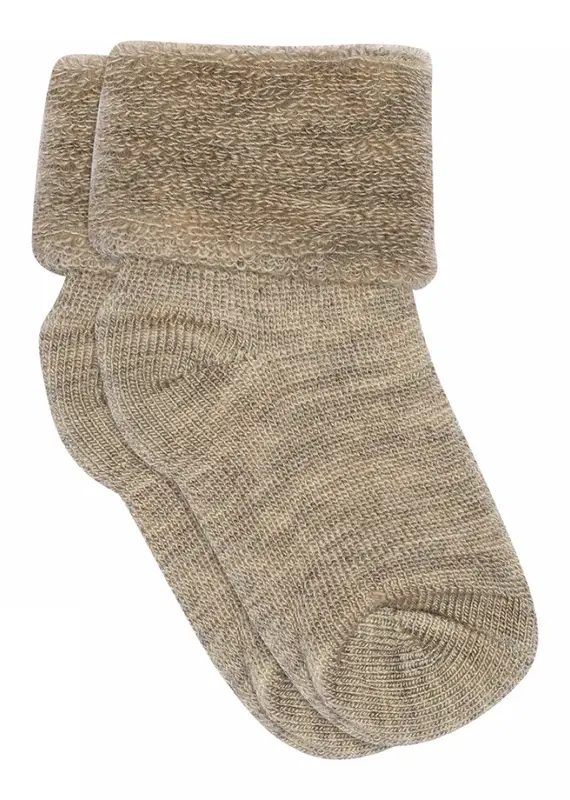 mp Denmark Wool baby socks 722 Light Brown Melange