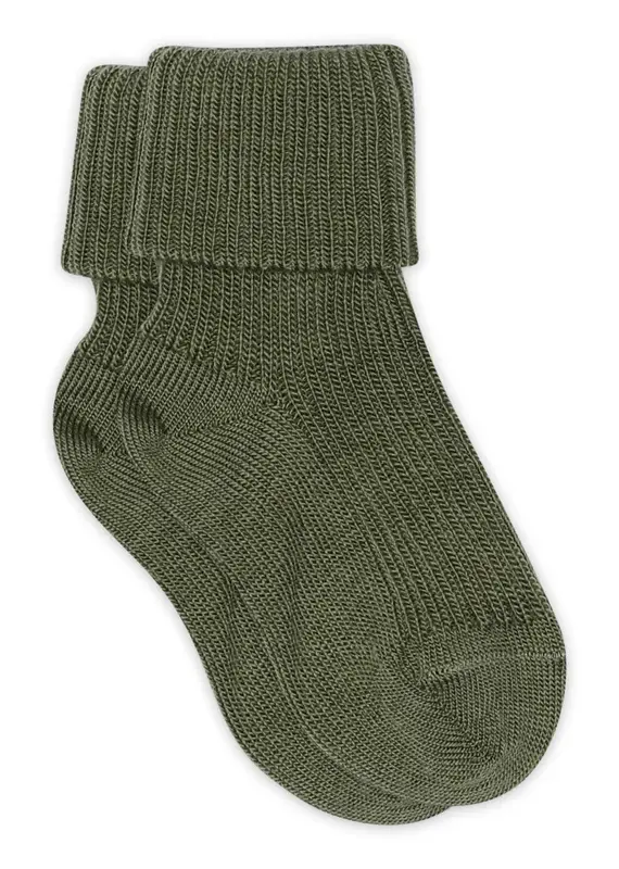 mp Denmark Wool rib baby socks 589 Olivine