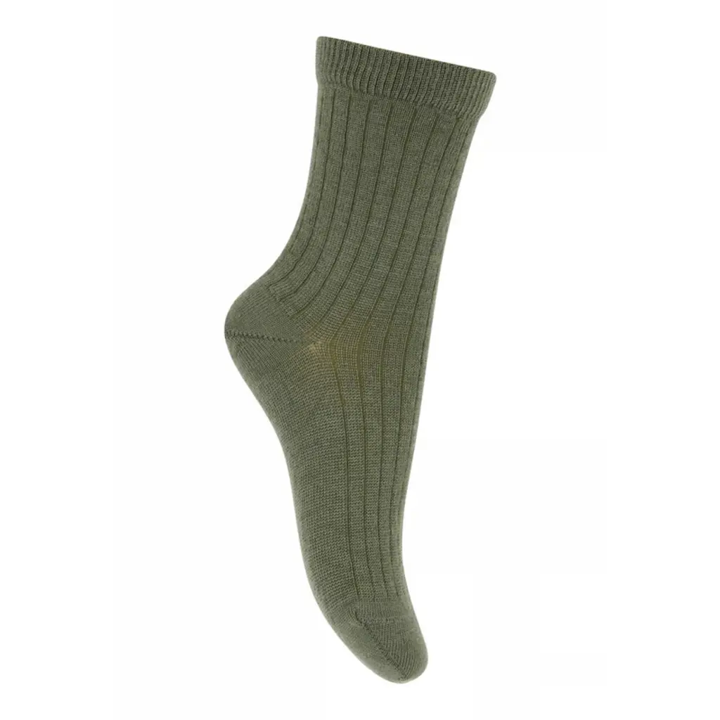 mp Denmark Wool rib socks 718 Olivine
