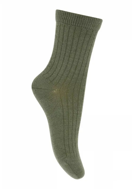 mp Denmark Wool rib socks 718 Olivine